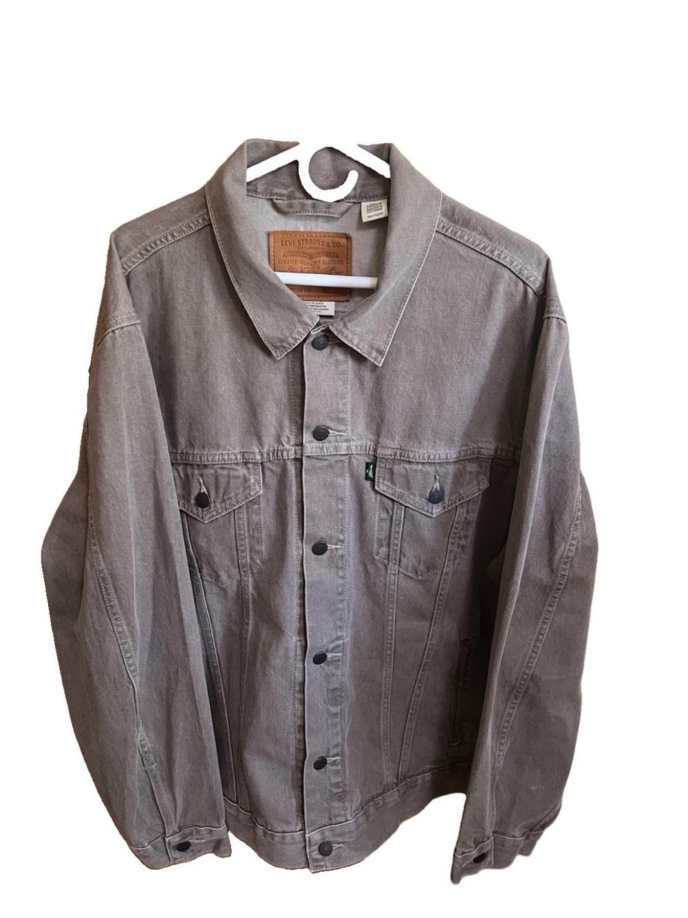 Levi's Fresh Produce Vintage Fit Trucker Jacket Tan Beige XXL NWOT Fade/Flaw